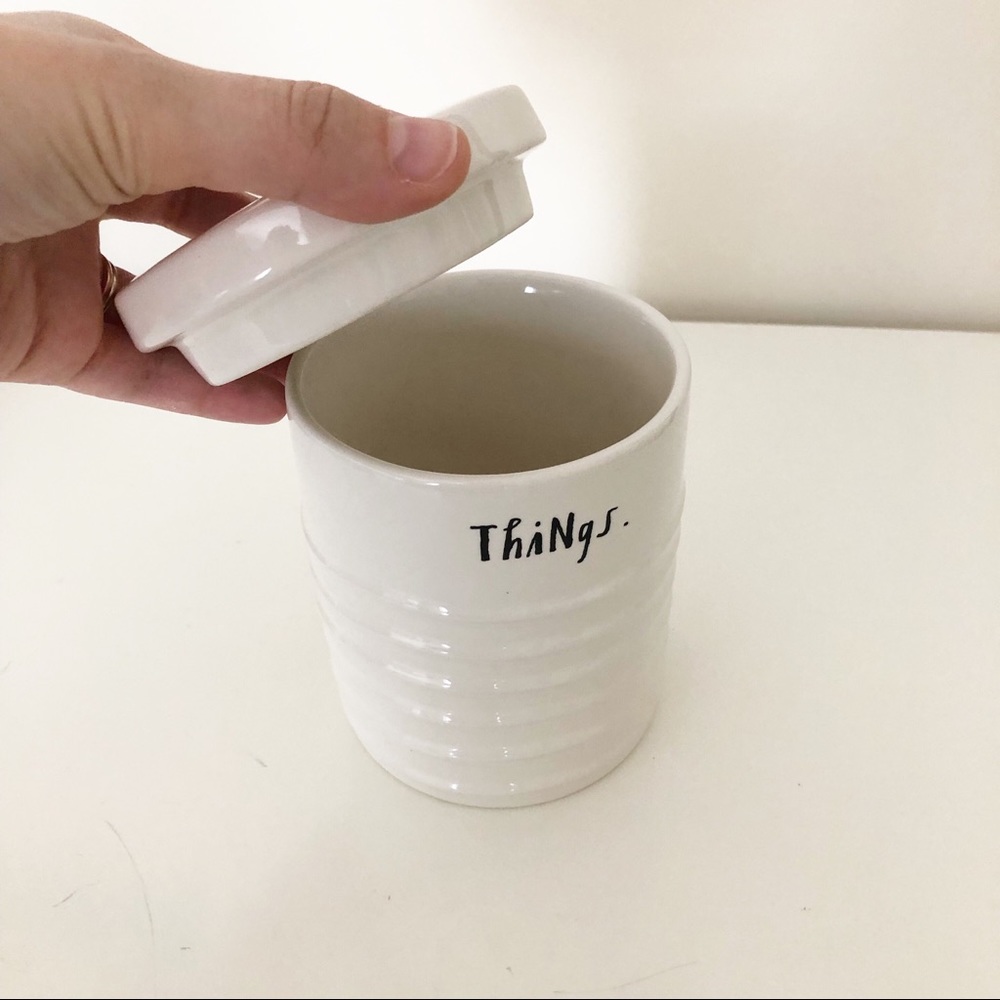 Rae Dunn Things Jar - Ribbed Small Container - Picture 2 of 4